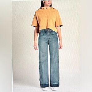 Red Valentino. High Rise, Wide Leg, Denim pants. Size 28. TALL.